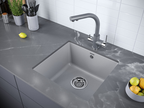 Смеситель для кухни Paulmark ESSEN Es213011-GRM на мойку хром/серый - фото 2